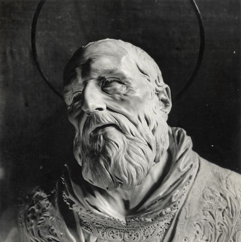 Anonimo — Algardi Alessandro - sec. XVII - San Filippo Neri e un angelo — particolare